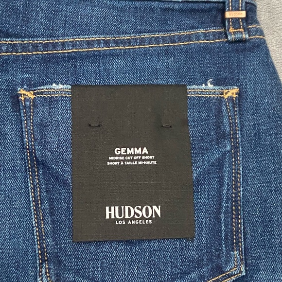 Hudson Jean Shorts Gemma Mid Rise Cut Off Womens Size 23 Dark Wash New With Tag - Picture 9 of 9